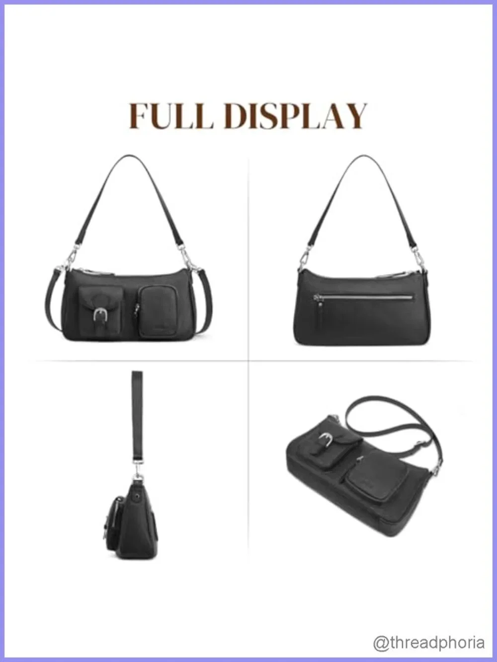 Genuine Pebbled Cowhide Leather Hobo Bag Women Crossbody Shoulder Purse Handbag